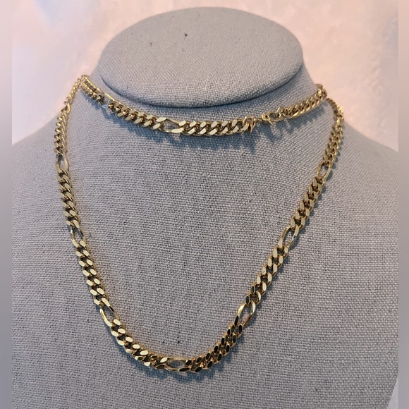 Heavy Vintage Unisex Monet Gold Filled Figaro Link Chain Necklace - Picture 4 of 7